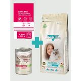 Bonacibo Sterilised Somonlu Kedi Maması 2 Kg & Sığır Etli Soslu Konserve Seti (6X400 Gr)