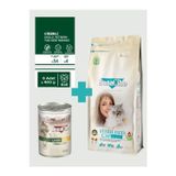 Bonacibo Sterilised Somonlu Kedi Maması 2 Kg & Soslu Ciğerli Yaş Mama Seti (6X400 Gr)