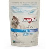 BonaCibo Uskumru Balıklı Pouch Yetişkin 12x85 gr Kedi Maması