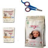 BonaCibo Yavru Kedi Paketi Hoşgeldin Kitten Tavuklu 1,5kg + Soslu Tavuklu 2×85G Yaş Mama + Tırnak Makası