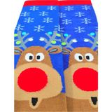 Bonapart Özel Koleksiyon Unisex Yılbaşı Noel Merry Christmas Happy Blue Deer Soket Çorap - Mavi - 37 - 44