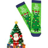 Bonapart Özel Koleksiyon Unisex Yılbaşı Noel Merry Christmas Happy Green Tree Soket Çorap - Yeşil - 37 - 44
