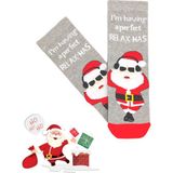 Bonapart Özel Koleksiyon Unisex Yılbaşı Noel Merry Christmas Happy Relax Mas Grey Soket Çorap - Renkli - 37 - 44