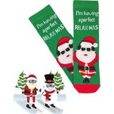 Bonapart Özel Koleksiyon Unisex Yılbaşı Noel Merry Christmas Happy Relax Mas Soket Çorap - Yeşil - 37 - 44