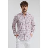 Bonaven Erkek Bordo Pamuklu Uzun Kollu Slim Fit Spor Gömlek Bordo 2XL