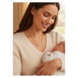 bonbela Taşlı “Mama” Yazılı Çelik Kolye - Anne Kolyesi Gold & Silver Seçenekleriyle