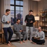 Bonbon Erkek Pamuklu Bohçalık Ve Çeyizlik 4 Adet 2'li Pijama Takımı BB2484