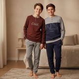 BONBON Genç Erkek Pamuklu 2 Adet 2'li Pijama Takımı AL008 V2, AL003 V1 BB2465