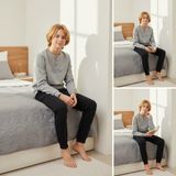 Bonbon Genç Erkek Pamuklu Gri Melanj Renk Pijama Takımı AL009 V1 BB2440