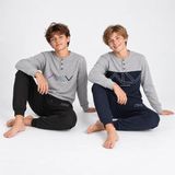 Bonbon Genç Erkek Pamuklu Yakası Düğmeli Cepli Hediyelik 2 Adet 2'li Alt Üst Pijama Takımı (AL009 V1,AL008 V2) BB2487 - Desenli - 13 - 14 Yaş