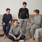 Bonbon Genç Erkek Pamuklu Yakası Düğmeli Cepli Hediyelik 4 Adet 2'li Alt Üst Pijama Takımı (AL007 V1,AL003 V2, AL009 V2,AL007 V2) BB2491 - Desenli - 15 - 16 Yaş
