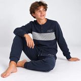 Bonbon Genç Erkek Pamuklu Yakası Düğmeli Cepli Hediyelik Füme Renk Alt Üst Pijama Takımı AL002 V2 BB2433 - 13 - 14 Yaş
