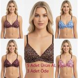 Bonbon Kadın Balensiz Desteksiz Üçgen Bralet 5 Renk 5'li Paket Sütyen BB2127