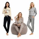 Bonbon Kadın Pamuklu 3 Adet 2'li Pijama Takımı BB2219