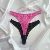 Bonbon Kadın Transparan Kalp Figürlü 2'li Paket String BB2177
