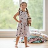 Bonbon Kız Çocuk Baskılı Açık Lila Renk Elbise BB2770 - Desenli