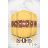 BONBON Kristal - Koyu Sarı (98217) - 5'li Paket x 100gr/475m - İnce Lif El Örgü İpi - Şal Bluz İpi