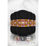 BONBON Kristal - Siyah (98206) - 5'li Paket x 100gr/475m - İnce Lif El Örgü İpi - Şal Bluz İpi