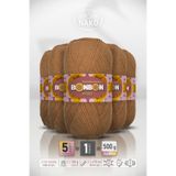BONBON Kristal - Sütlü Kahve (98226) - 5'li Paket x 100gr/475m - İnce Lif El Örgü İpi - Şal Bluz İpi