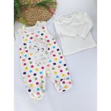Bonboner Kids Kız Bebek Uyku Tulumu Body Ikili Takım Pamuk Puantiyeli - 6 Ay - 00-Beyaz