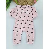 Bonboner Kids Kız Bebek Uyku Tulumu Pembe Renk Kelebek Baskılı - 3 Ay - 50P-Pembe