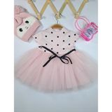 Bonboner Kids Kız Çocuk Tüllü Gündelik Elbise (Bere ve Çanta Dekor Amaçlıdır) - 9 Ay - 01P-Pembe