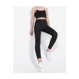 Bonbonetti Chocolate Baby&Kids Kadın Siyah Disko Yüksek Bel Toparlayıcı Günlük Spor Şık Rahat Push Up Slim Fit Parlak Disco Tayt