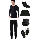 Bonbonetti Chocolate Baby&Kids Siyah Termal Içlik Takımı Polar Bere Boyunluk Eldiven Havlu Çorap Seti - 3XL
