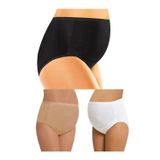 bonbonetti chocolate baby&kids Toparlayıcı Pamuklu Likralı Esnek Hamile Külodu Çift Katlı Ağ Bariyer 3 Lü Paket SİYAH BEYAZ TEN