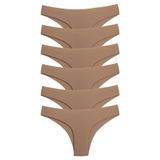 bonbonetti Lazer Dikişsiz Seamless Külot 6'lı Set, S-M, melMOM230365, Ten, kadın