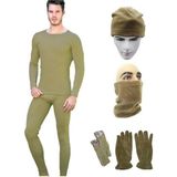 Bonbonetti Termal Içlik Takımı Polar Bere Boyunluk Eldiven Havlu Çorap Seti - 5XL - Haki