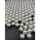 Boncuk 16MM Krem Renk Plastik Inci Boncuk, Çanta ve Takı Yapım, Hobi Boncuğu (100 Gr,~43 Adet)