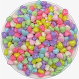 Boncuk 25GR 8mm Pastel Karışık Renkli Plastik Kalp Model Boncuk,takı Yapım, Hobi Boncuğu (25GR,~130 Adet)