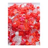 Boncuk Abla Kırmızı Jelly Charm Boncuk Karışık 30 Adet Figür Plastik Boncuk