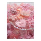 Boncuk Abla Pembe Jelly Charm Boncuk Karışık 30 Adet Figür Plastik Boncuk