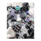 Boncuk Abla Siyah Jelly Charm Boncuk Karışık 30 Adet Figür Plastik Boncuk