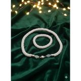 Boncuk El Örgüsü Kolye ve Bileklik Set - Beyaz
