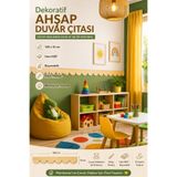 Boncukafası Dekoratif Ahşap Duvar Çıtası 100x10 cm | Montessori Çocuk Odası Duvar Süsü | Boyanabilir 3 mm Ham MDF