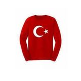 BoncukAVM Uzun Kollu Ay Yıldızlı Türk Bayrağı Tişörtü