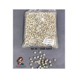 Boncukcu Abla Boncuk Gümüş Rengi Metal Kasalı Dikme Beyoğlu Taşı (1 Paket) ss 25 1440 Adet