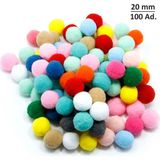 Boncukcu Abla Ponpon, 20 Mm, Renkli Ponpon, Peluş Ponpon, 100 Lü Paket