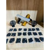 Boncuklu Altın ve Gümüş Renk Boncuk Atan Silah 2 Adet + 2 Adet 9 cm Hedef + 21 Paket Boncuk