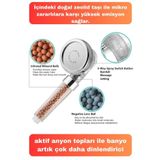 Boncuklu Özel Filtreli Arıtmalı Tazyikli Kireç Önleyici Su Tasarruflu Duş Başlığı 06026