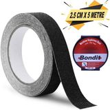 Bondit Merdiven Kaydırmaz Bant Siyah 25 mm x 5 M PVC Film Özellikli Tüm Yüzeylerde Kullanım