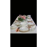 Bone China 90 Parça Porselen Yemek Takımı Pretty Gold - Retro Dizayn, Zarif Sofralar