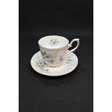 Bone China Mavi Güzellik Vintage Duble Kahve Fincanı 2 Parça