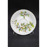 Bone China Yeşil Çiçekli Duble Kahve Fincanı Tabağı 12.5 cm