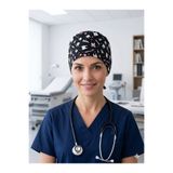 bonecim Cerrahi Bone Siyah Diş Desenli Doktor Bonesi Dişçi bone %100 Pamuk