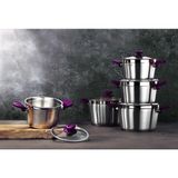 Bonera Etna Colour Çelik Derin Tencere Seti 10 Parça (18-20-22-24-26 cm) - Cam Kapaklı - İndüksiyon Uyumlu - Gümüş - 18-20-22-24-26cm