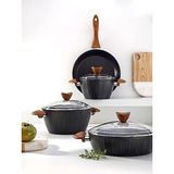 Bonera Florenza Flr 100 Granit 7 Parça Tencere Set - Siyah - 26